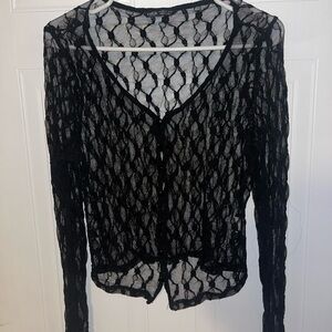 Black Lace Cardigan